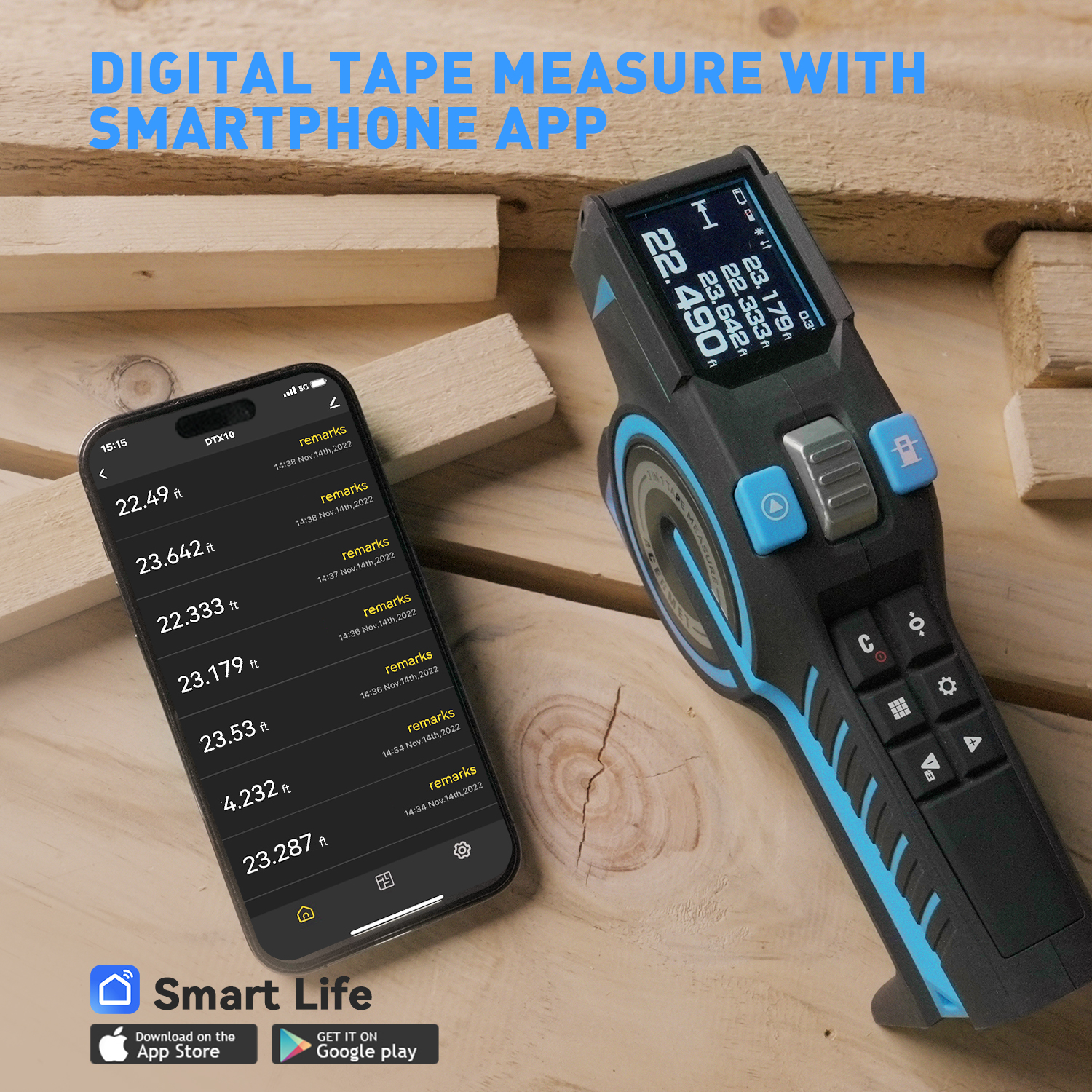 Industrial Laser Rangefinder - Laser Tape Measure 100M Professional Laser