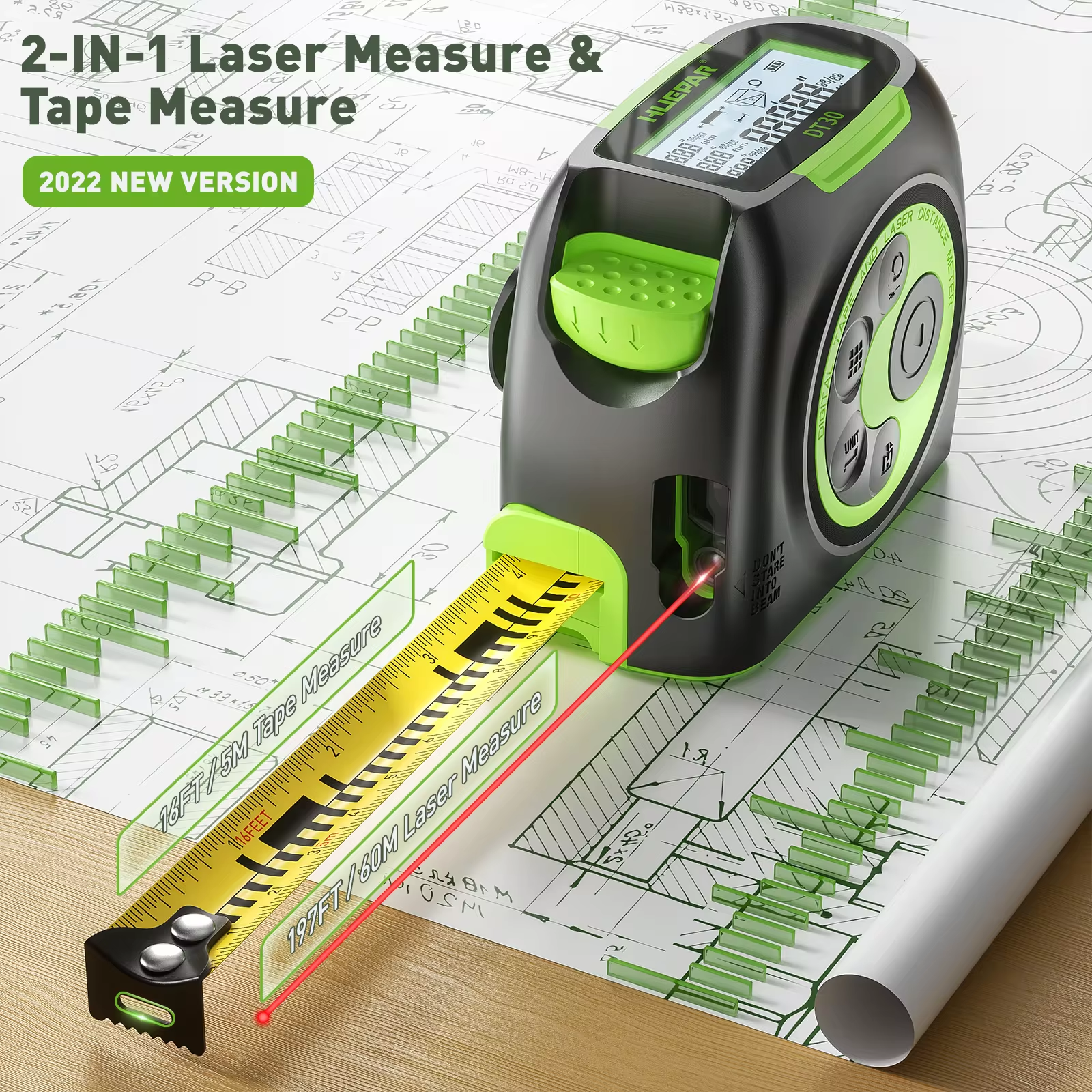 Huepar Digital 60M 197ft Laser – Industrial Laser Rangefinder recenzja i cena
