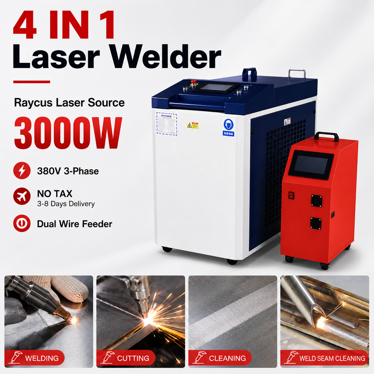 Raycus 3000W 4 IN 1 Fiber Lase – Industrial Handheld Laser Welder recenzja i cena